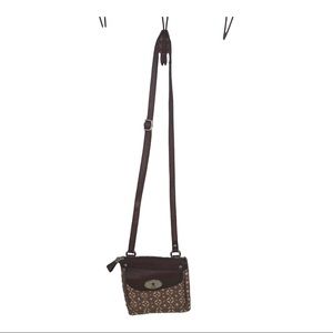 Brown fossil cross body purse